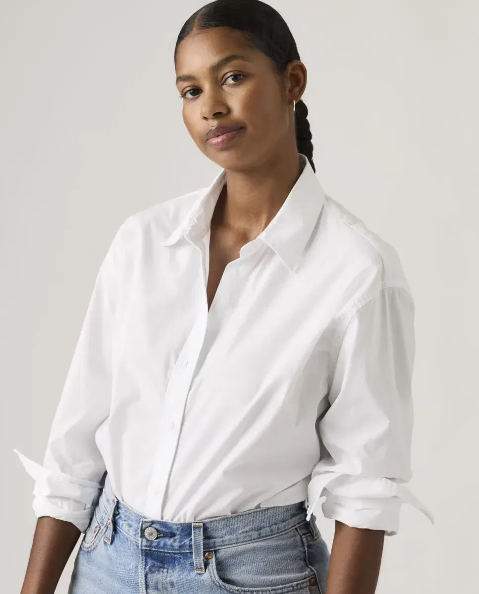 Женская укороченная рубашка с длинным рукавом Levi's, Blanco — фото 4