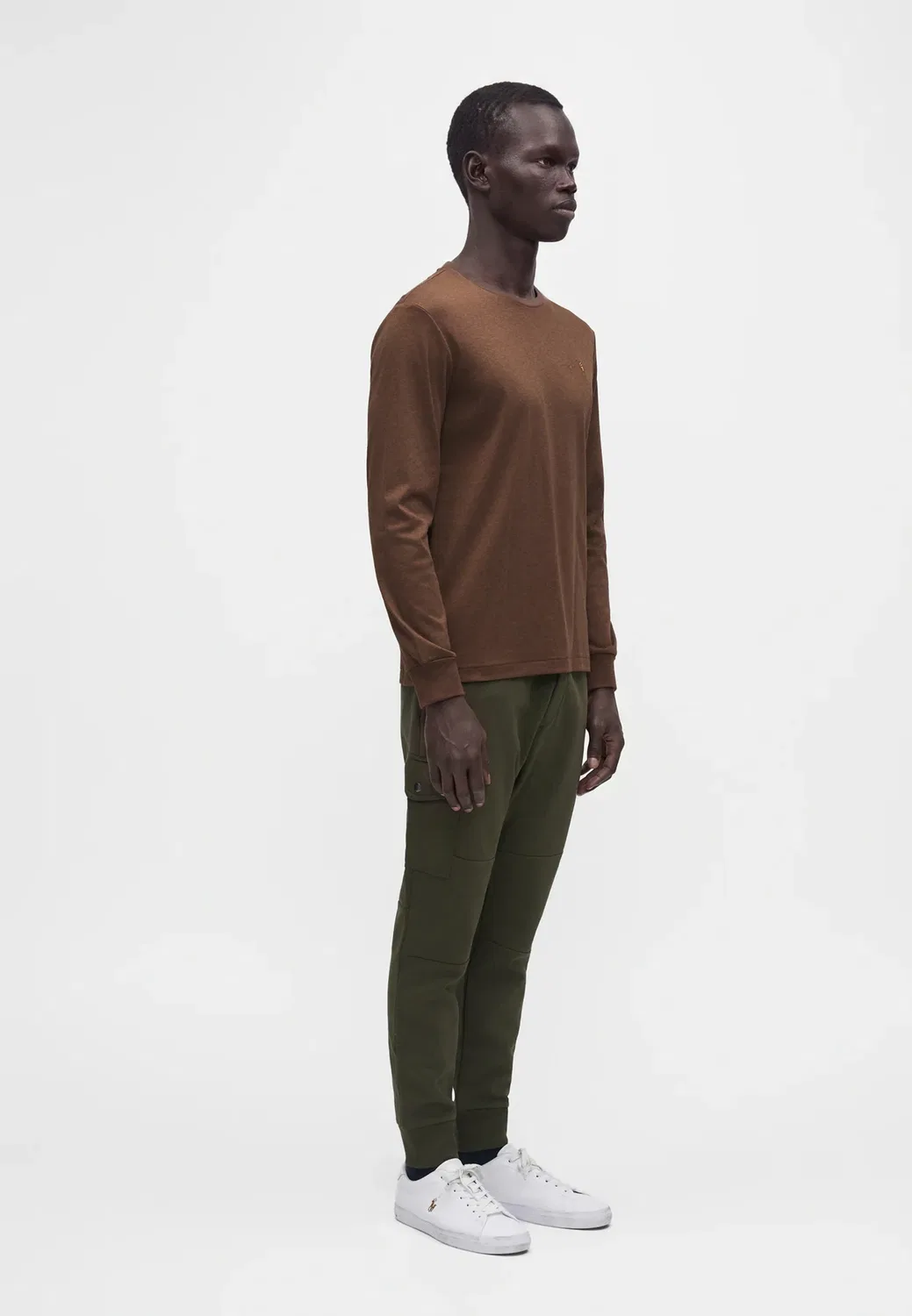 Облегающая футболка из мягкого хлопка с длинными рукавами Polo Ralph Lauren, Nutmeg Brown Heather — фото 4