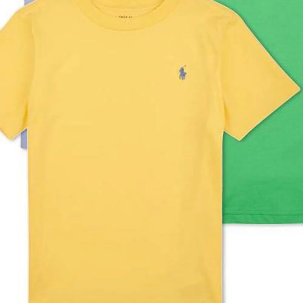 Детский комплект футболок с коротким рукавом Polo Ralph Lauren, Yellow/Green/Grey — фото 4