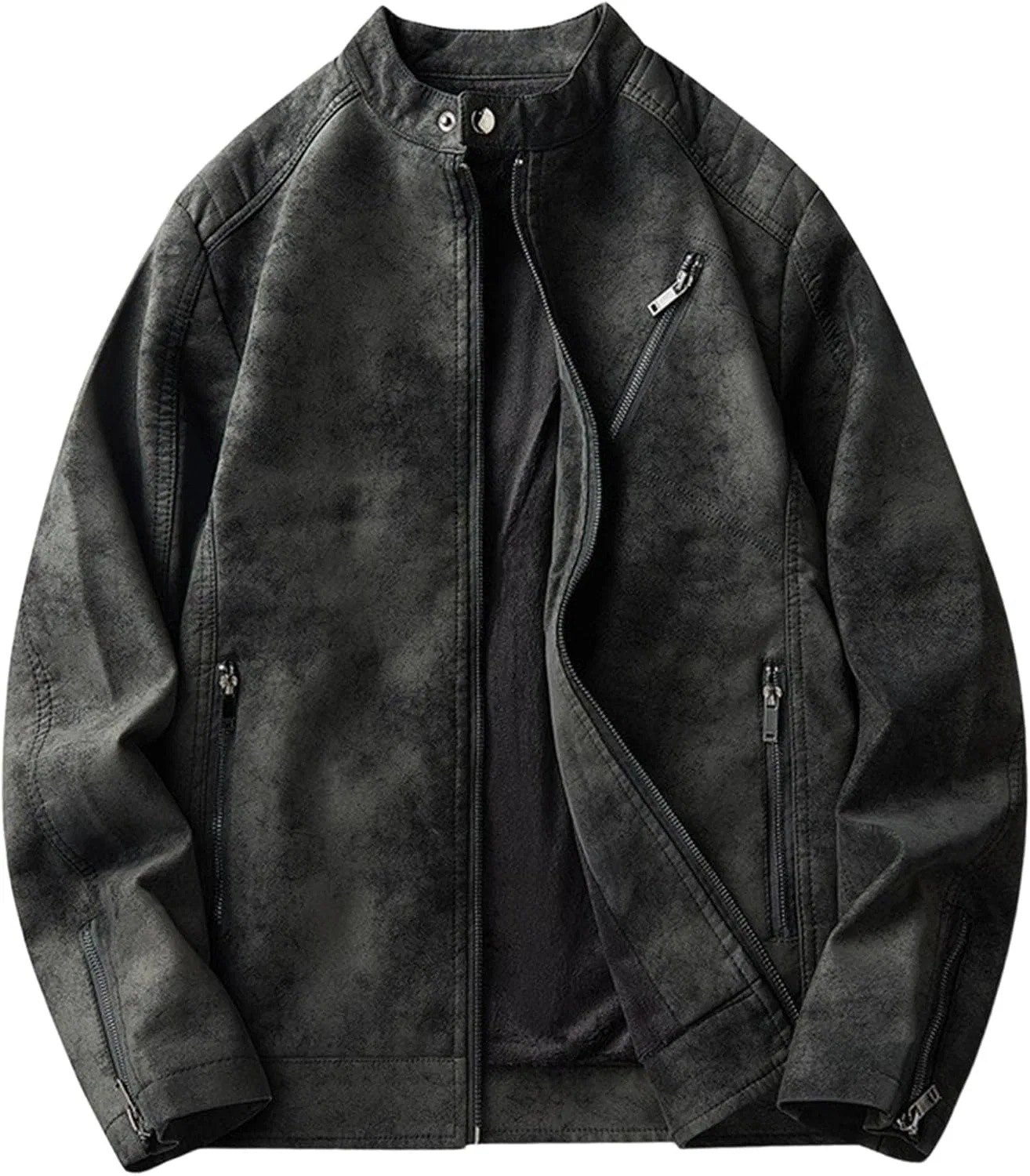 Мужская куртка-бомбер из искусственной замши, Vintage Varsity, чёрный