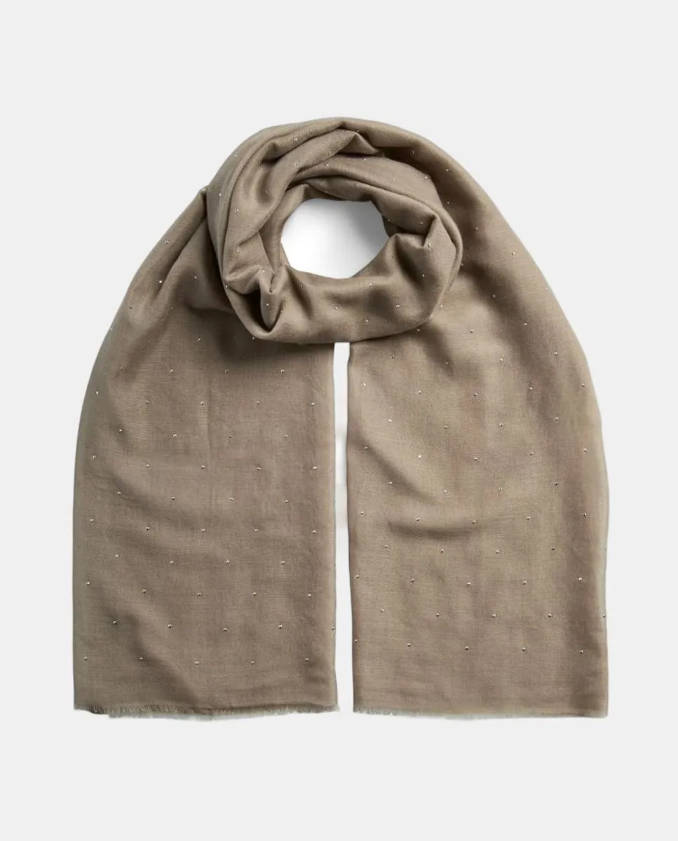 

Платок со стразами Pieces, бежевый