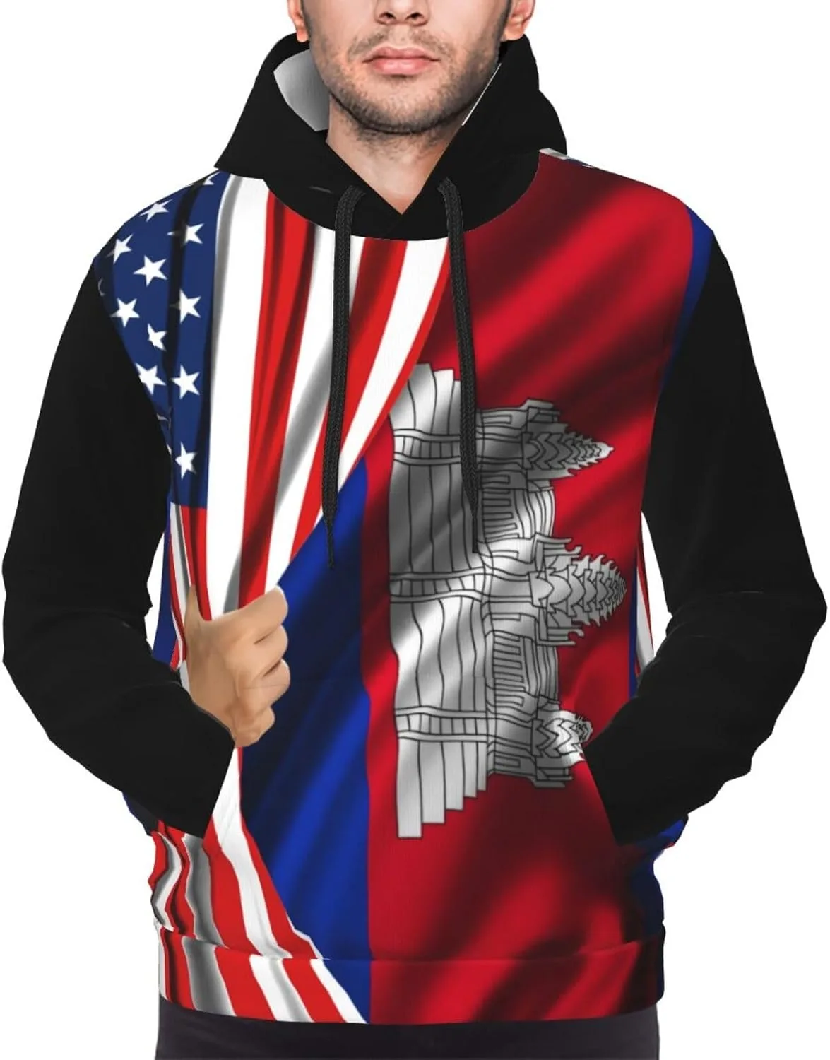 Толстовка American Crown с капюшоном и карманом, размеры S-4XL