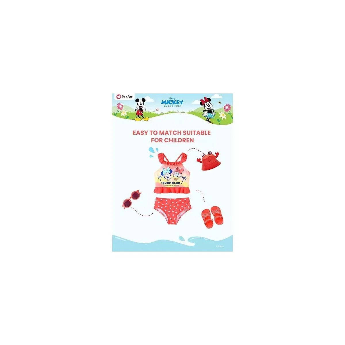 Детский бикини-комплект для девочек с принтом Mickey Mouse & Friends Mickey Mouse & Friends, Orange — фото 3