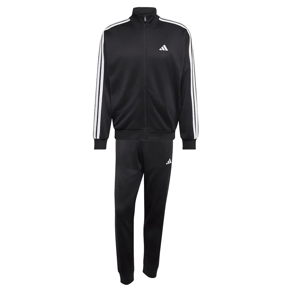 Мужской спортивный костюм из футера с принтом 3 Stripes Adidas, Black