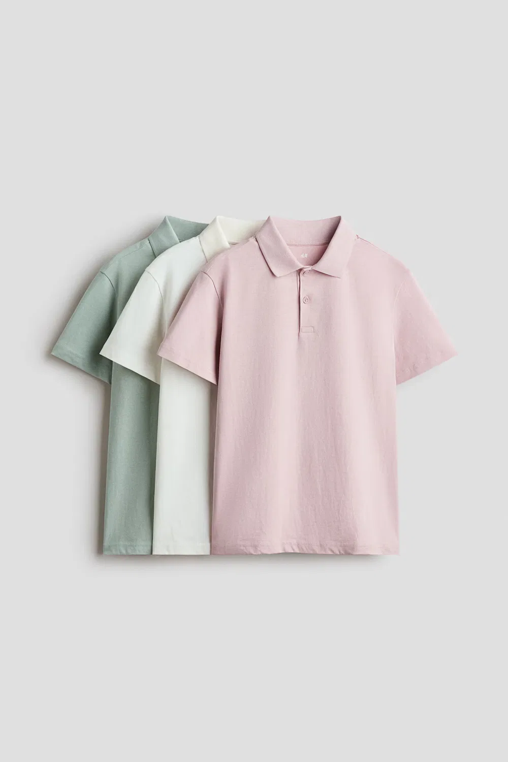 Комплект из 3 хлопковых поло H&M, Helles Mattrosa/Cremefarben