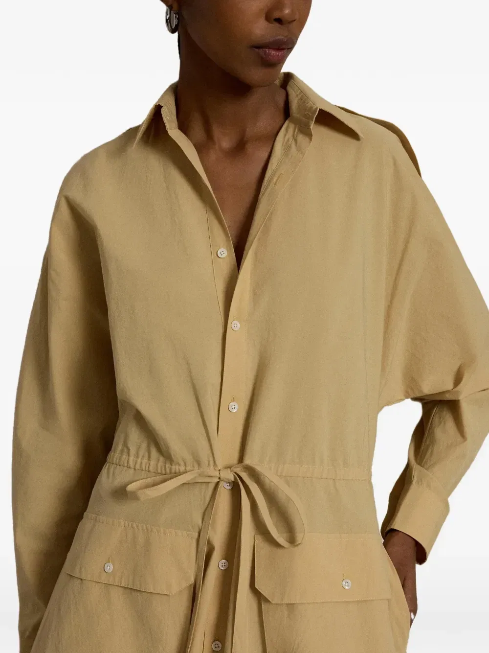 Платье миди Cooper с кулиской Polo Ralph Lauren, бежевый — фото 4