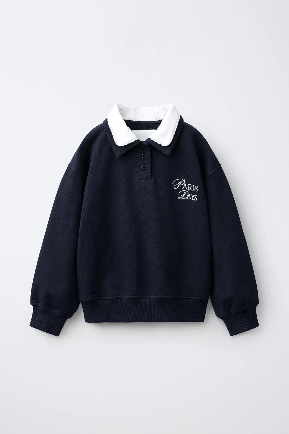 Толстовка с двойным воротником ZARA, Dark navy