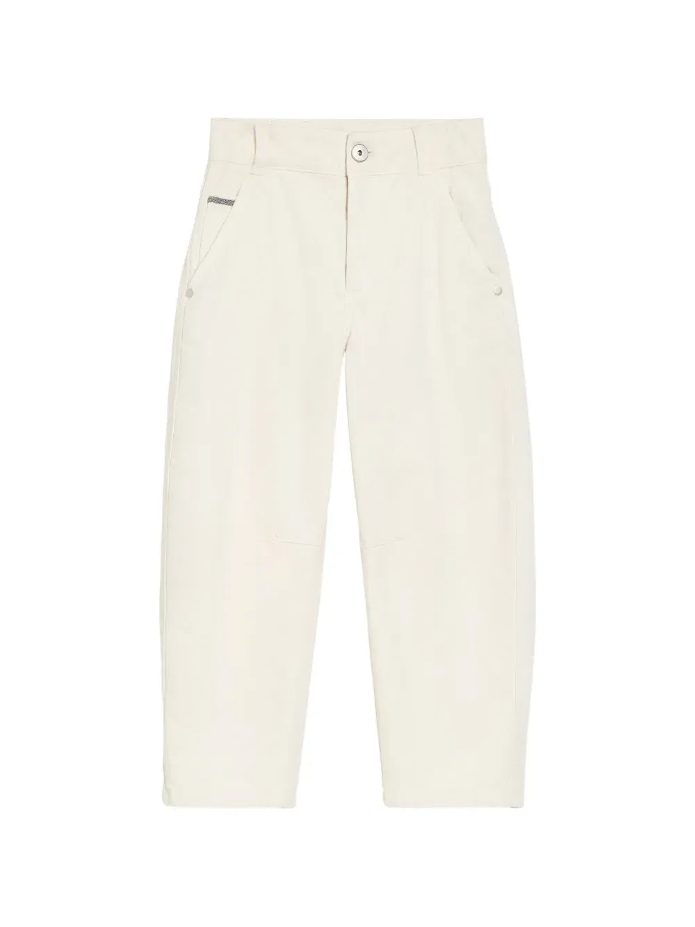 Джинсы с декором Monili Brunello Cucinelli Kids, бежевый