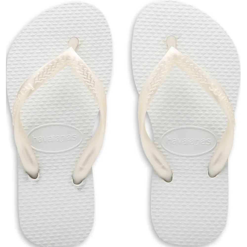 Детские узкие шлепанцы-сандалии для малышей Havaianas, White Pearl — фото 4