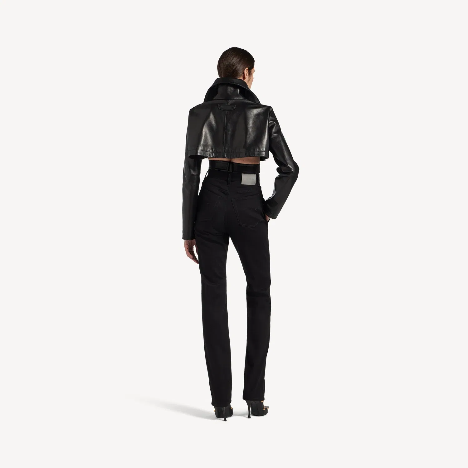 Укороченная женская куртка черного цвета Balenciaga, черный — фото 3
