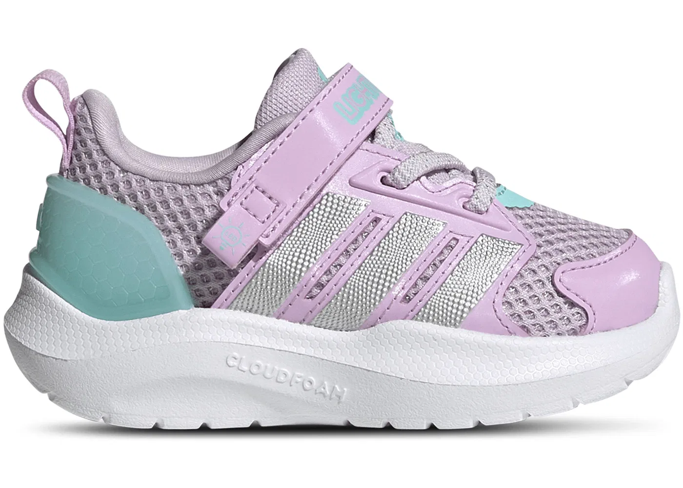 Детские кроссовки Lifestyle с принтом Adidas Lightorama Runner Adidas, Ice Lavender Silver Metallic Flash Aqua