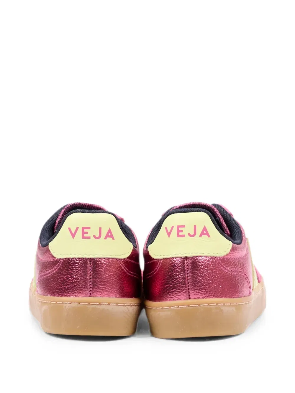 Кроссовки Volley из кожи с эффектом металлик Veja Kids, розовый — фото 2