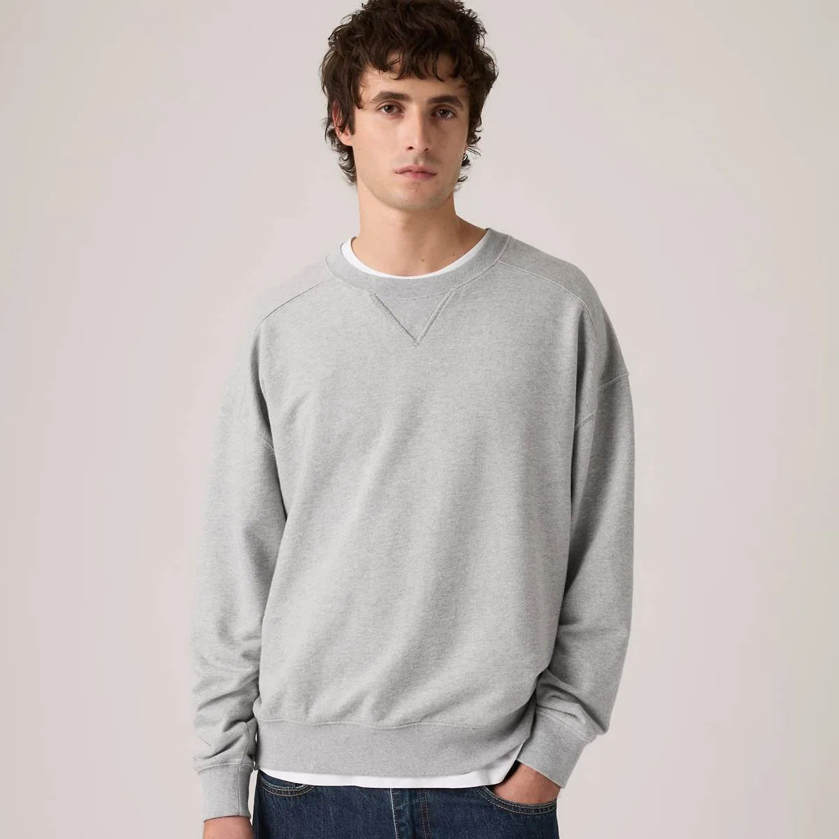 Свитшот Delaney с круглым вырезом Levi's, Mid Tone Grey Heather - Grey