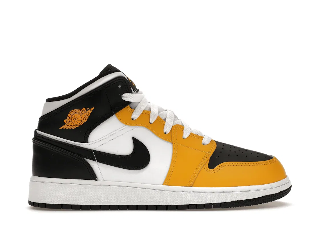 Детские кроссовки Lifestyle с высоким контрастом Jordan 1 Mid, Yellow Ochre/Black/White/Yellow Ochre