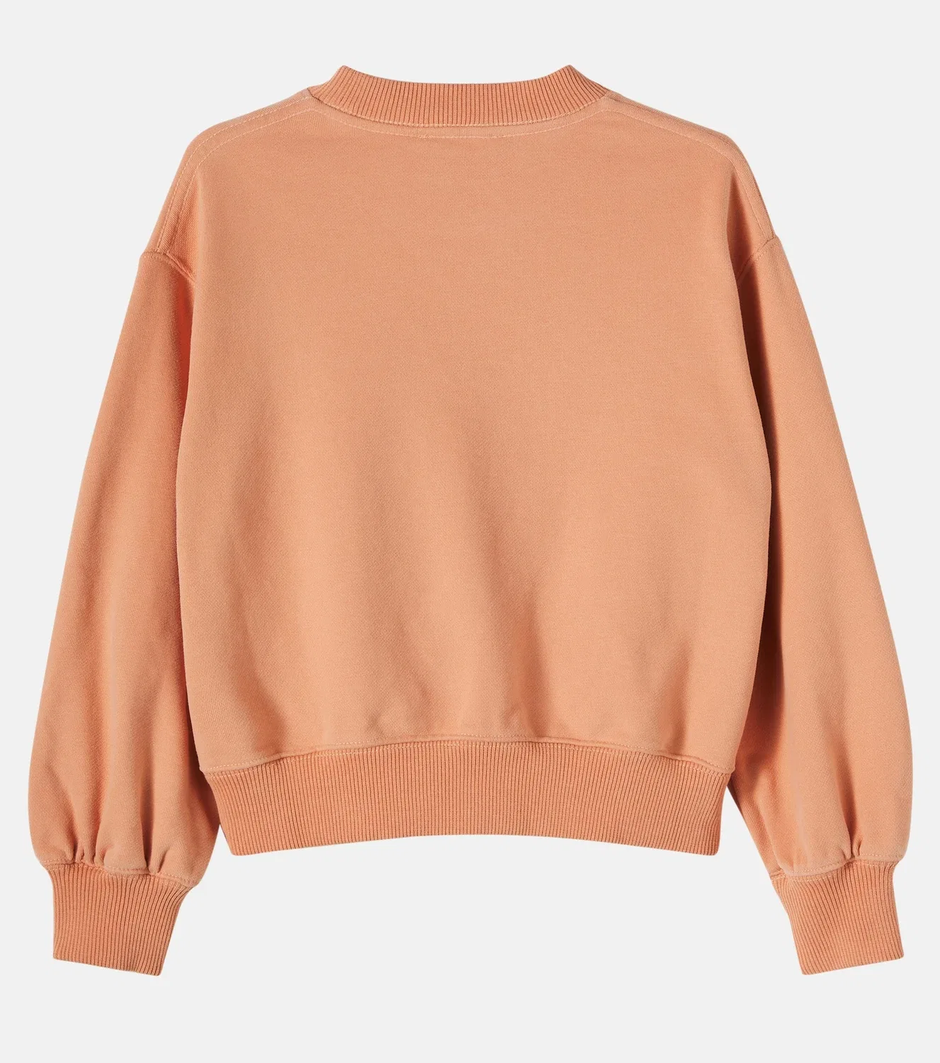 Свитшот хлопковый с логотипом Chloé Kids, оранжевый — фото 3