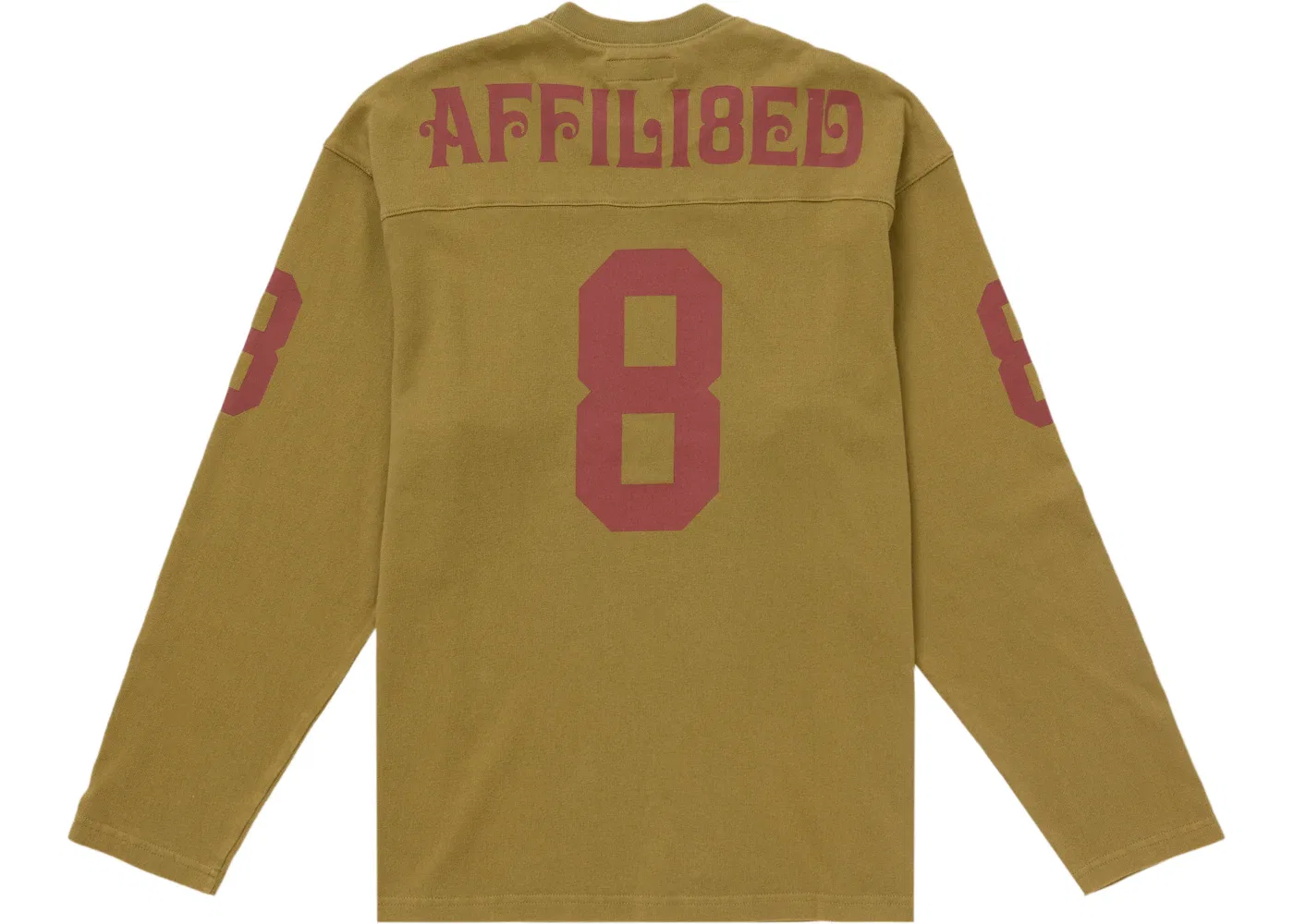 Мужская футболка с длинным рукавом Supreme Affiliated L/S Football Top, Light Olive — фото 2