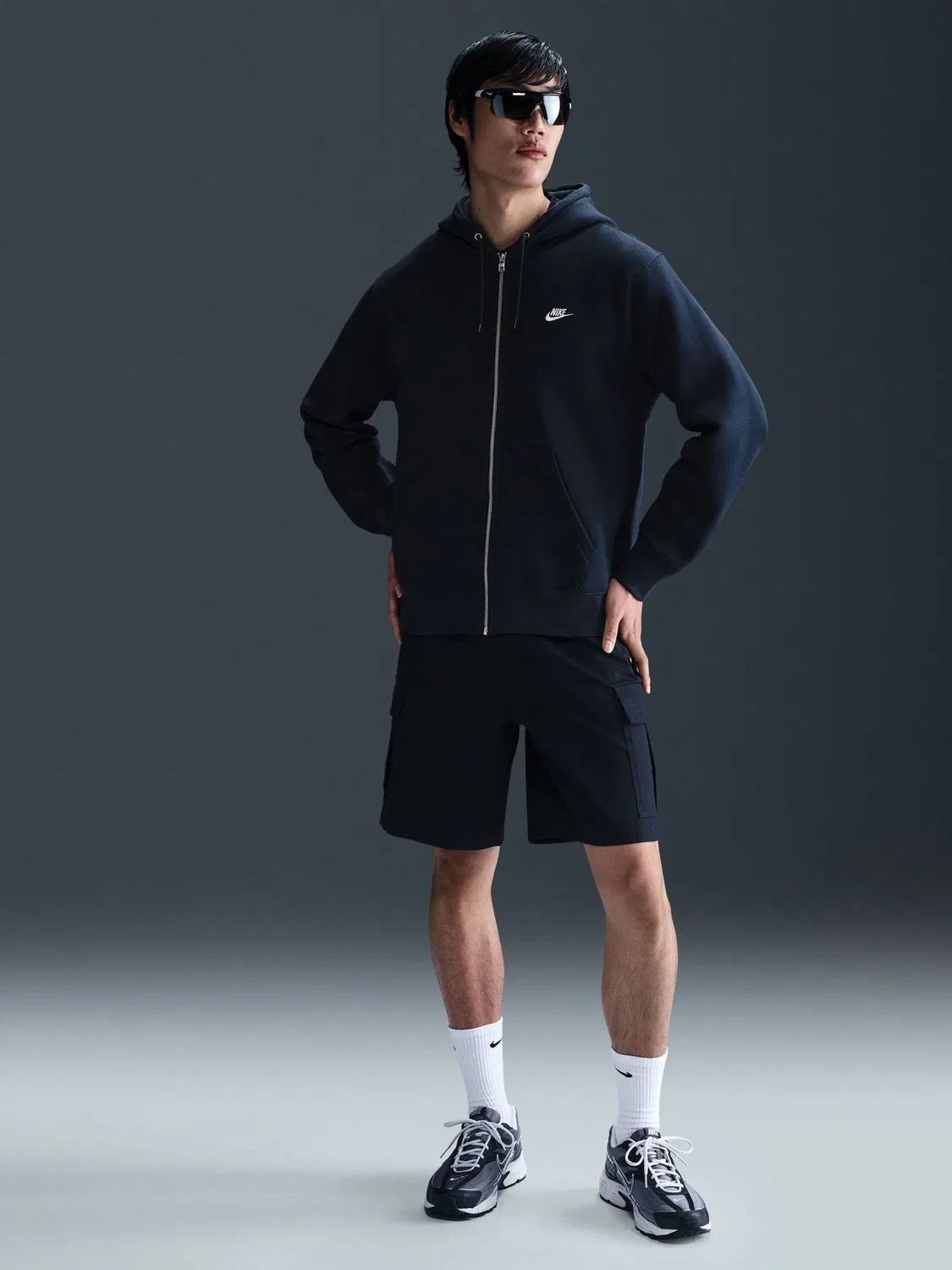 Толстовка на молнии во всю длину Nike Obsidian Navy Club — фото 2