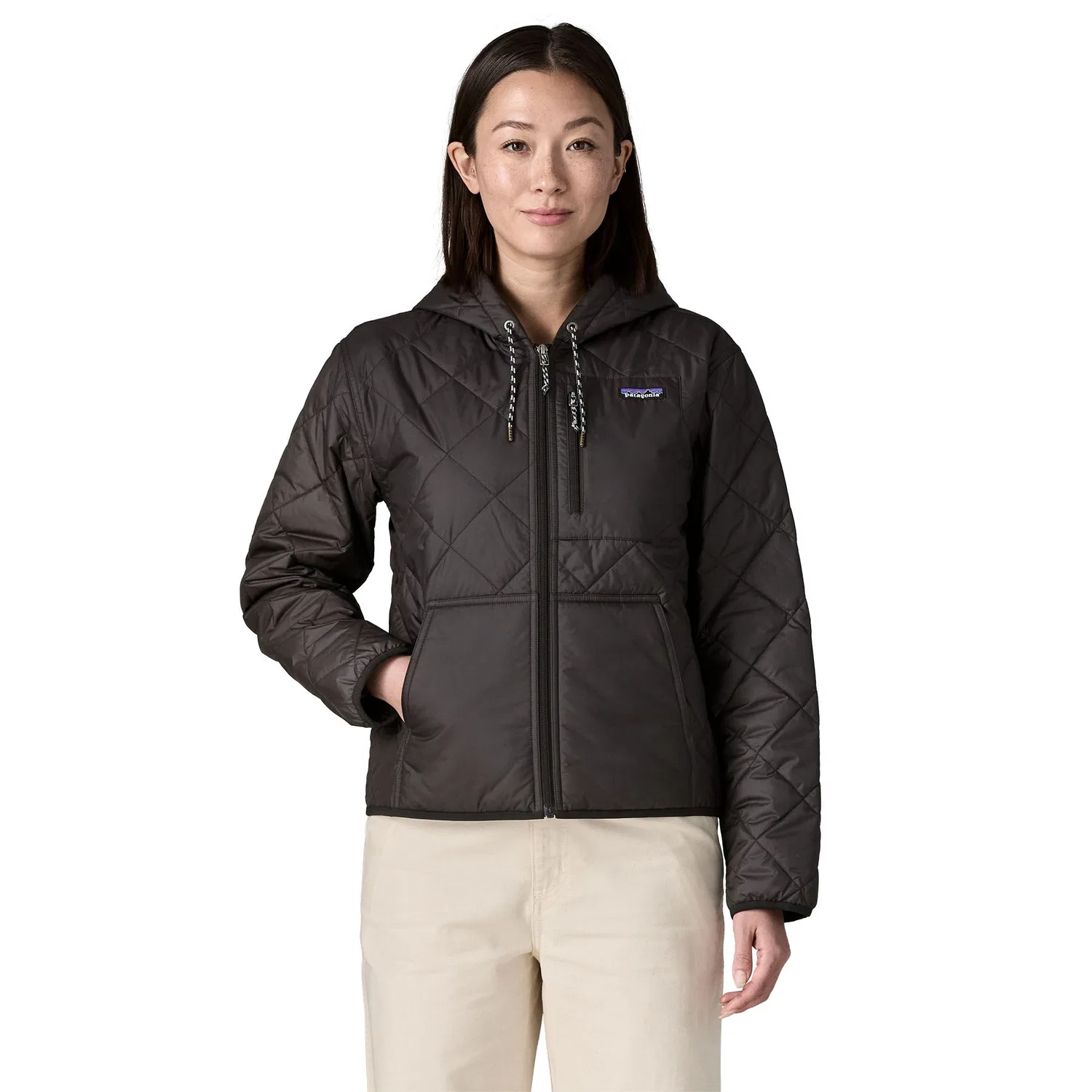 Куртка-бомбер утепленная с ромбовидной стежкой Diamond Quilted Insulated Bomber Hoody Patagonia, черный — фото 2