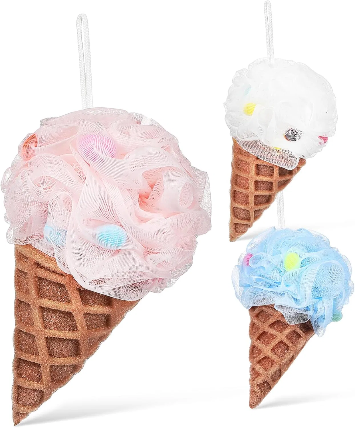 Набор мочалок для душа Ice Cream, TOPPERFUN, 3 шт, 21x11x11 см