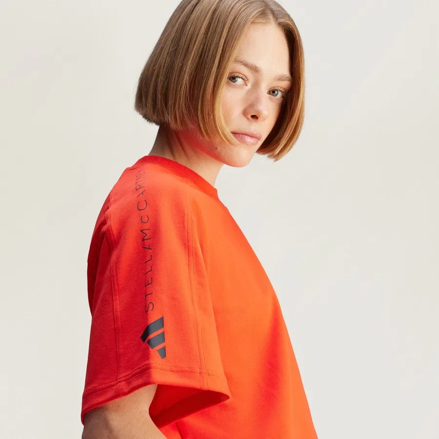 Женская футболка oversize с принтом adidas by Stella McCartney Logo Tee adidas, Красный — фото 4