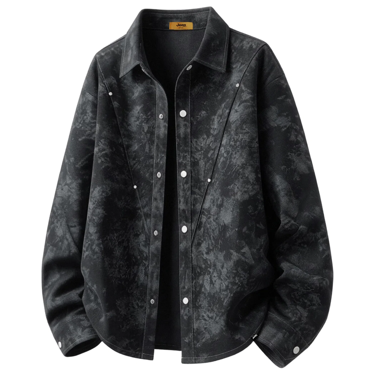 Детская рубашка с воротником, прямой крой, Jeep, Tie Dye Obsidian Black