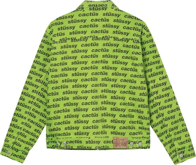 Куртка Stussy x Cactus Plant Flea Market Zip Work Jacket 'Green', зеленый — фото 3