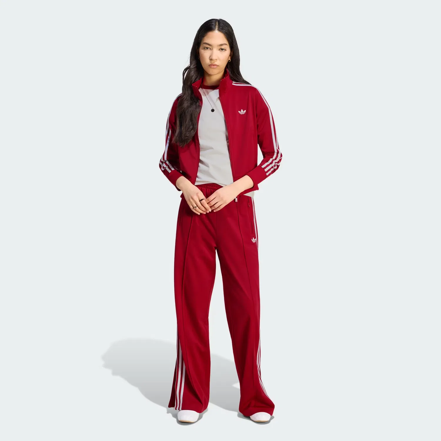 Женская спортивная куртка приталенного кроя Firebird Classic Track Jacket Adidas Originals, красно-белый — фото 3