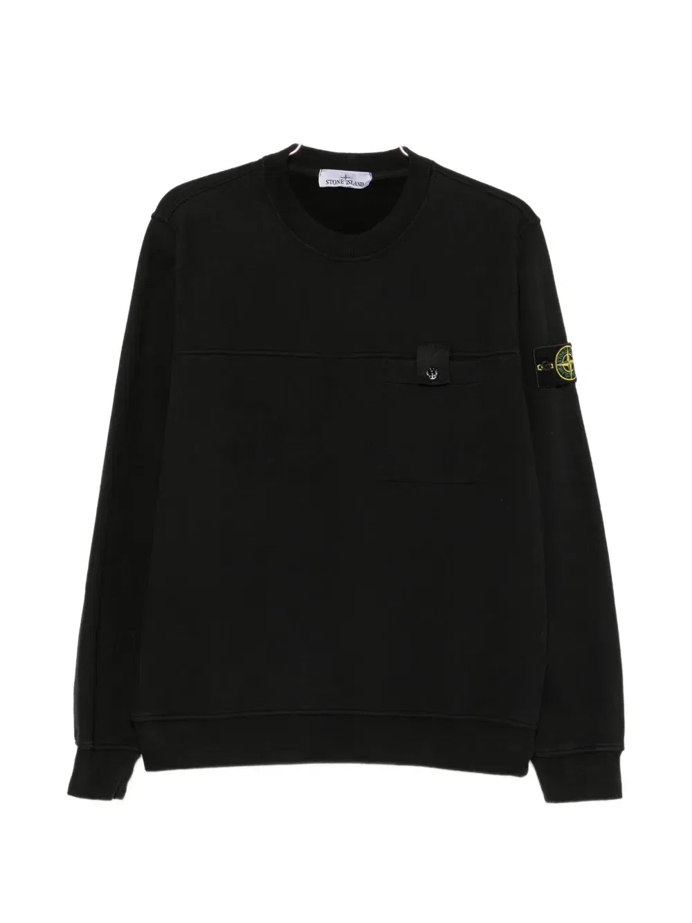 Толстовка с нагрудным карманом и нашивкой-логотипом Stone Island, черный