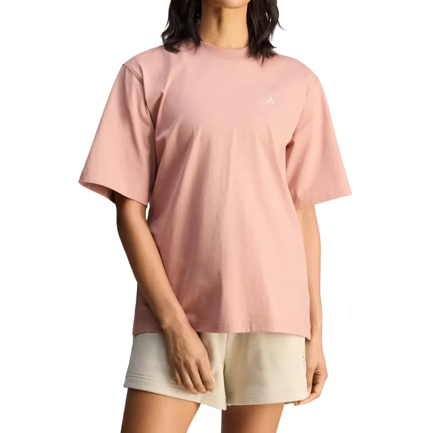 Женская футболка Stella McCartney Loose T-Shirt Asia Sizing 'Brown Mauve' adidas, Brown Mauve — фото 2