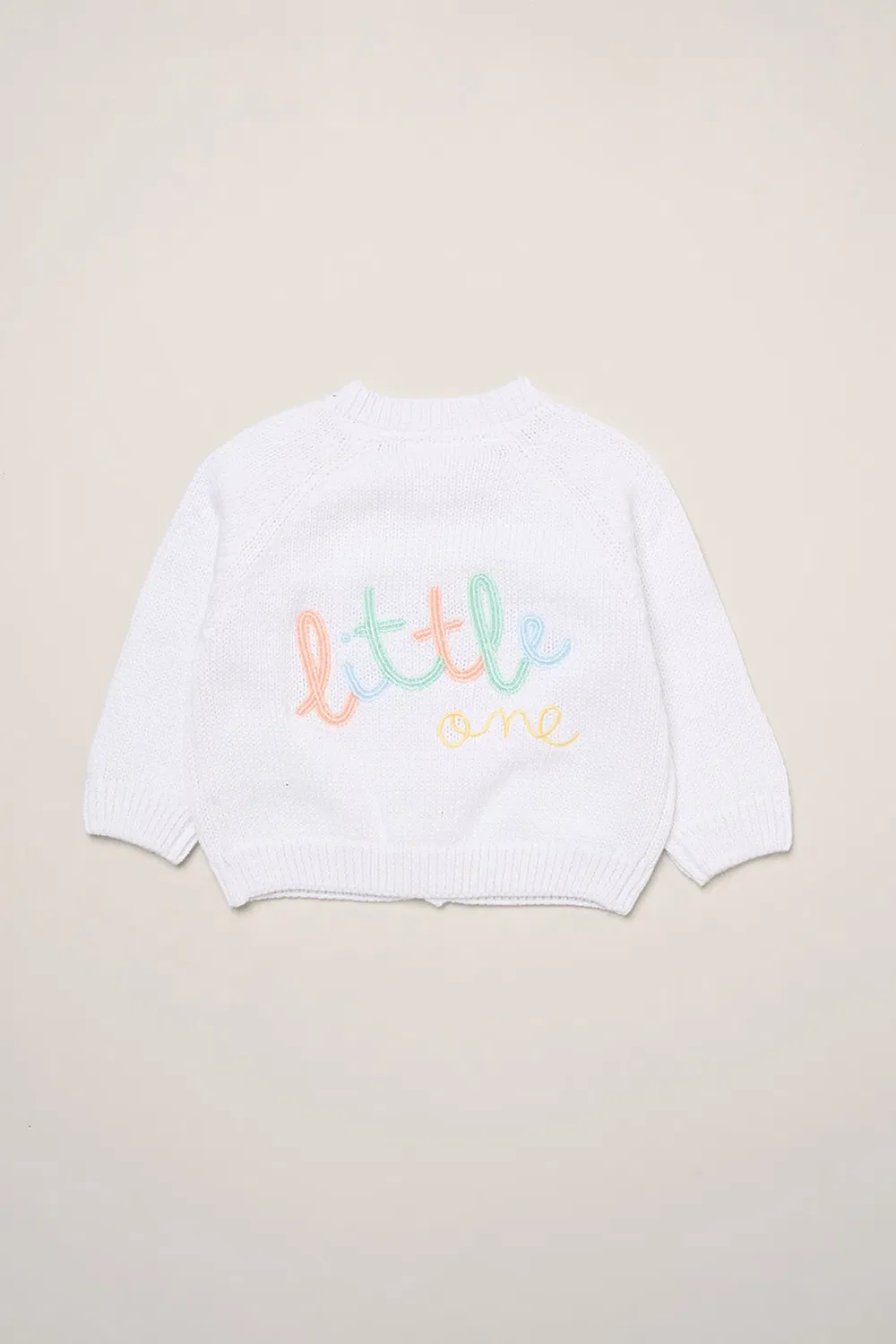 Детский вязаный кардиган с вышивкой Little One Rock A Bye Baby, White