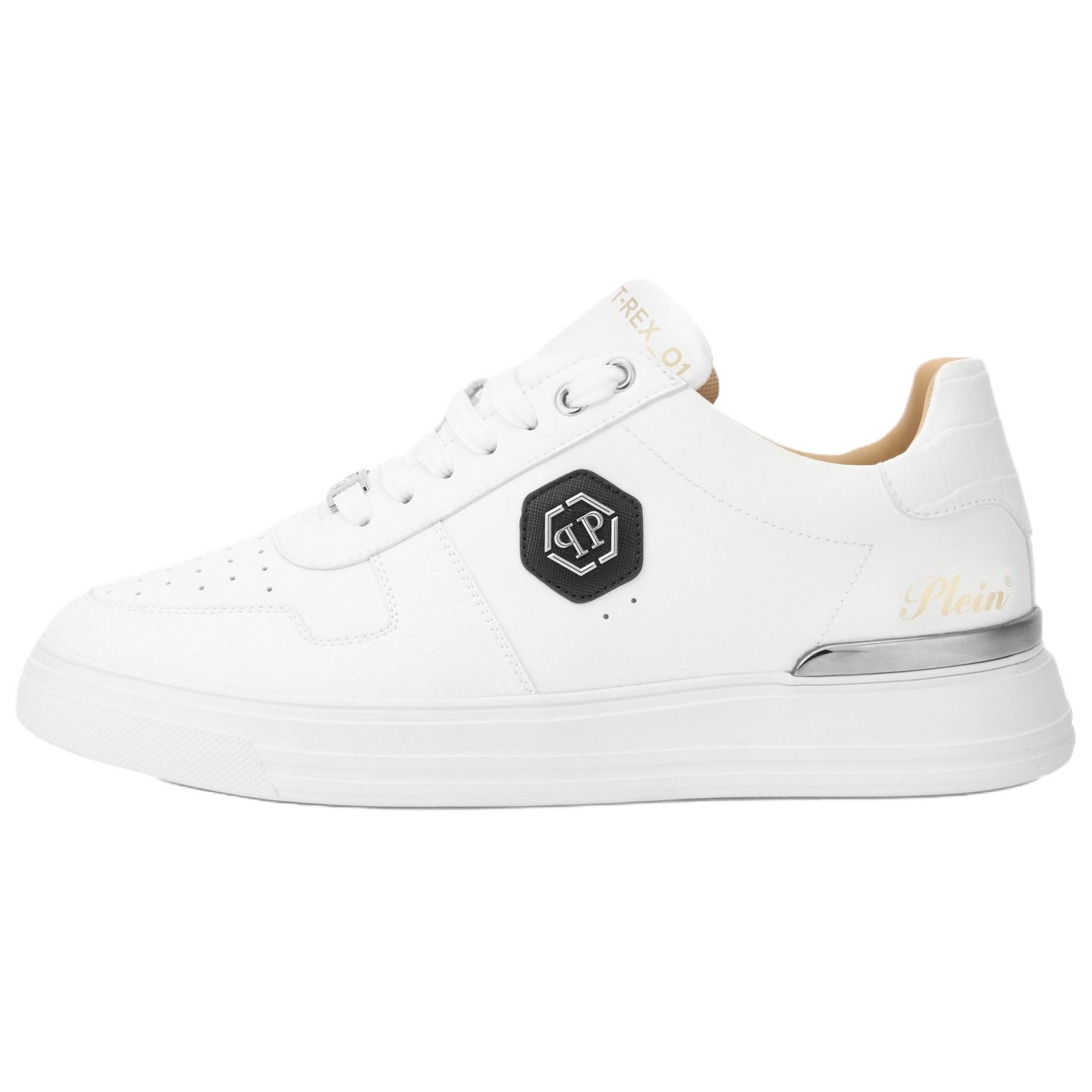 

Кроссовки для скейтбординга низкие из коровьей кожи унисекс белые PHILIPP PLEIN