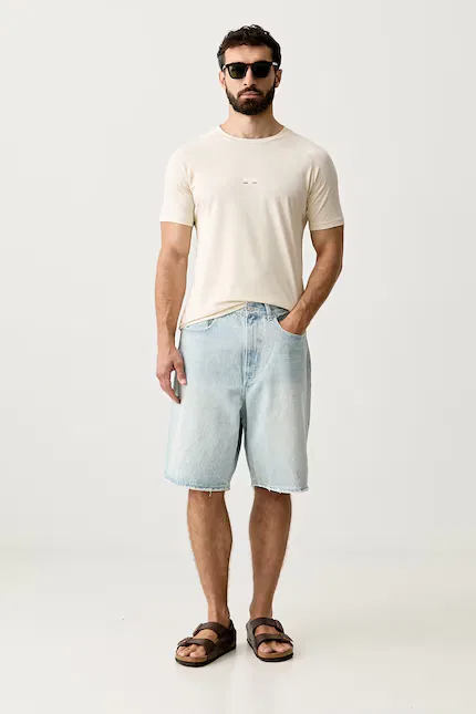 Футболка с принтом T-Shirt RN Slim Fit BOSS, бежевый — фото 2