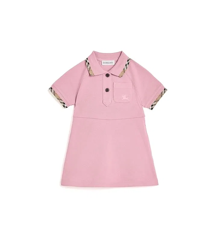 Платье с контрастным принтом Romola Burberry Kids, Sweetpea Pink
