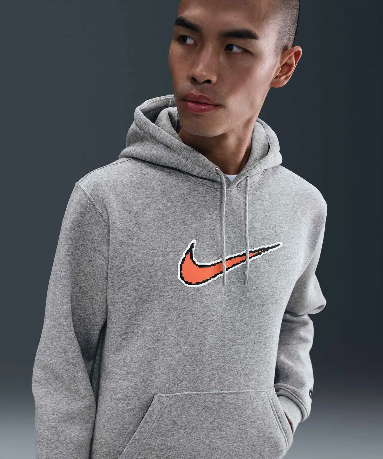 Мужское худи с принтом и длинным рукавом NIKE AS M NK CLUB BB HDY NEO V, Dark Gray