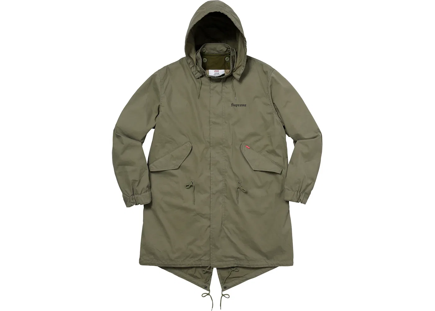 Мужское пальто-рыболов с длинным рукавом Parka Supreme, Olive