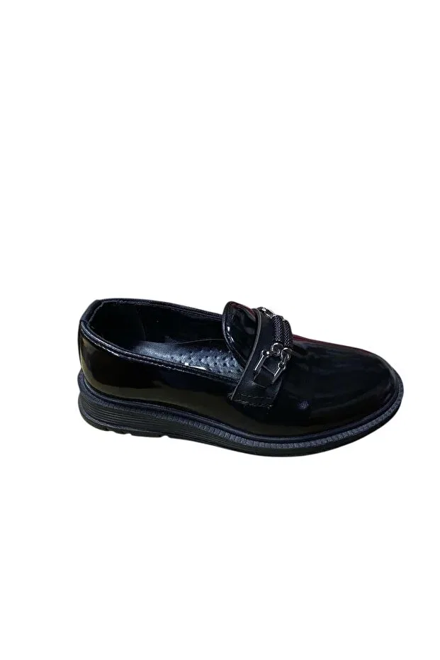 Детские туфли для мальчиков с коротким каблуком Brono, Black Patent Leather Buckle — фото 2