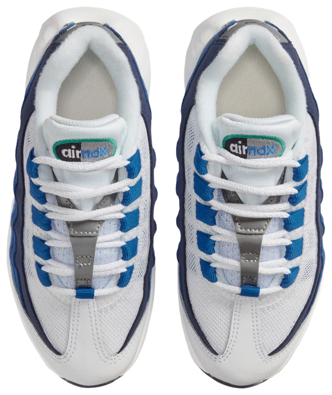 Кроссовки для мальчиков Air Max 95 PRM Nike, цвет White/Emerald Green/Lake Blue — фото 4