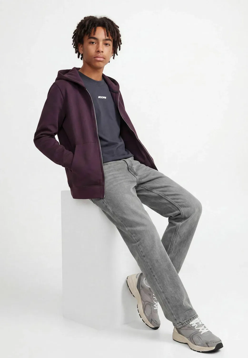 Брюки, штаны для мальчиков - брюки Jack & Jones Junior, Silver Pine — фото 4