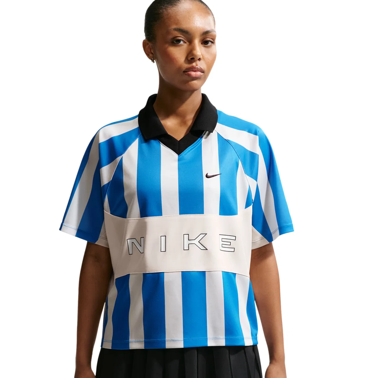 Женская джерси Oversized Striped Jersey Nike, цвет Chalk/Lt Photo Blue/Lt Photo Blue
