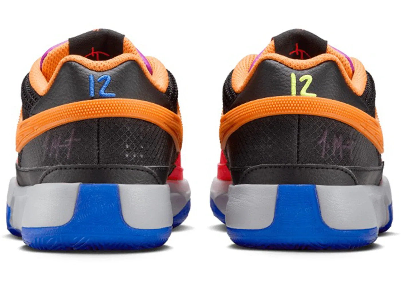 Детские кроссовки для мальчиков баскетбольные Nike Ja 1, Black/Wolf Grey/Racer Blue/Bright Crimson/Bright Mandarin/Volt — фото 4