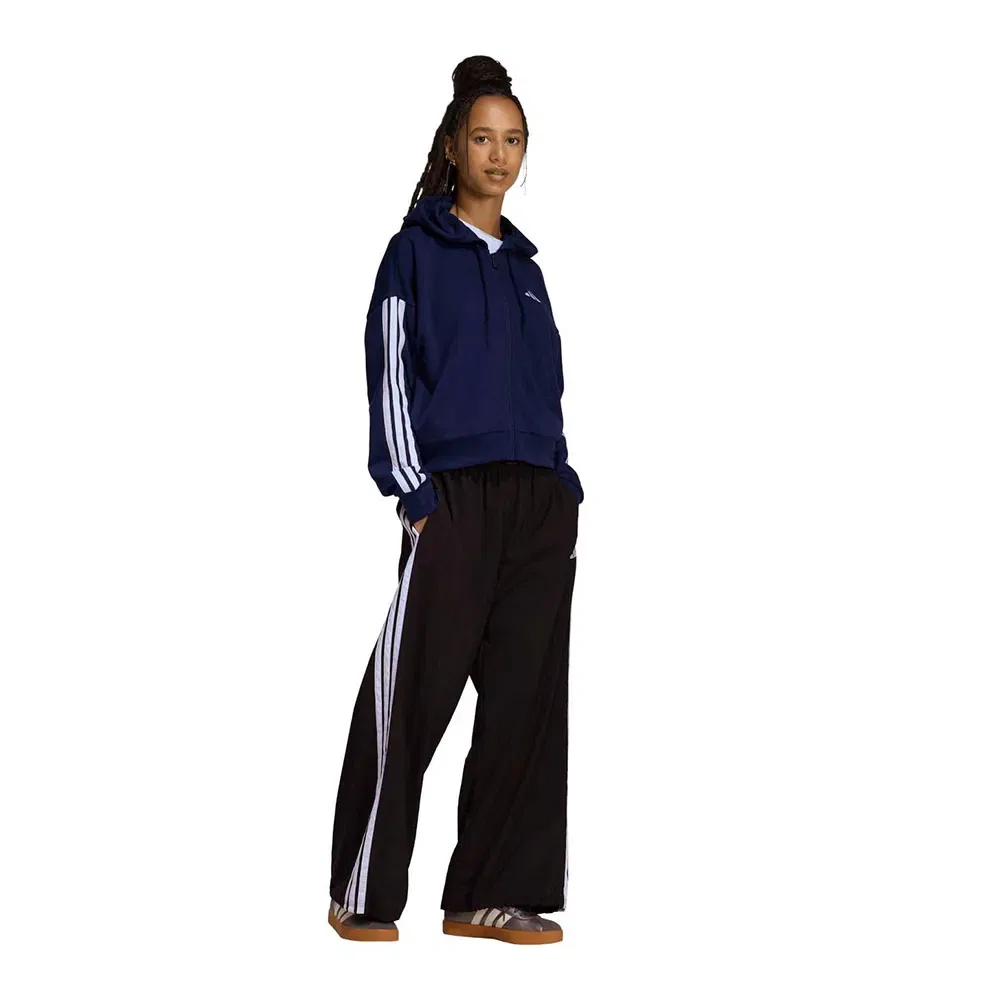 Худи на молнии Adidas Essentials 3 Stripes French Terry, синий — фото 4