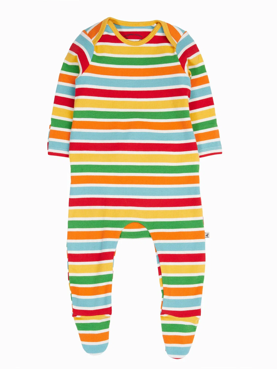 Боди-слип Frugi Yellow Easy Dressing Rib, желтый — фото 3