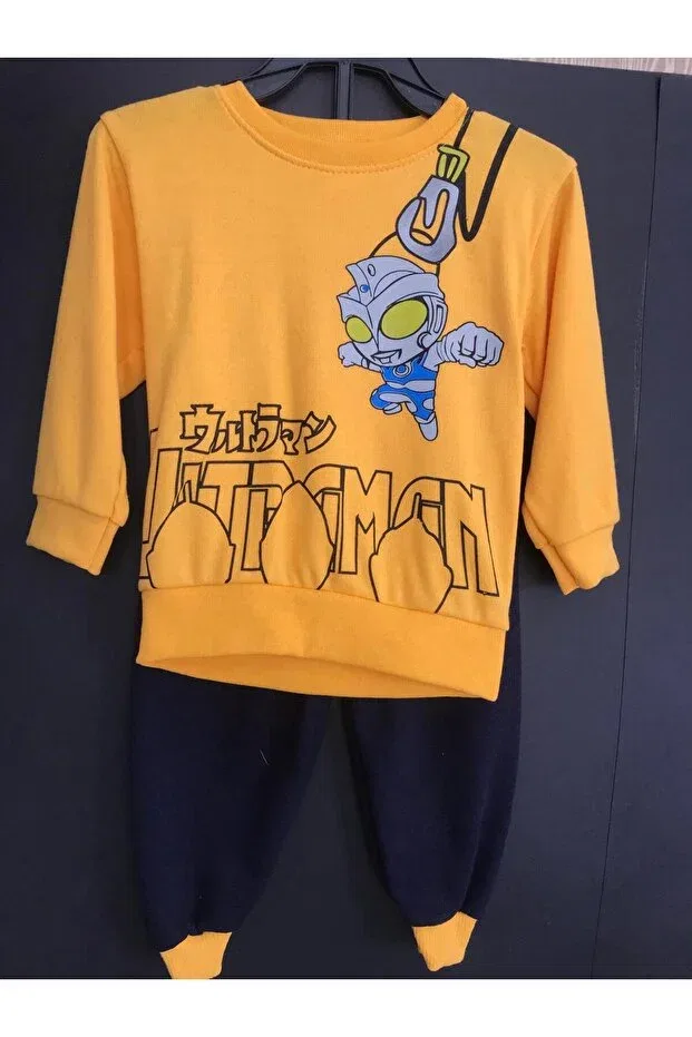 Детский спортивный костюм в полоску Gülüce Butik, Yellow Navy Blue — фото 3