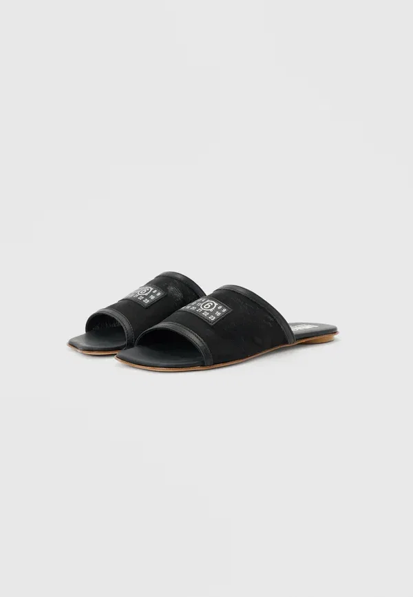 Мюли с принтом Mm6 Maison Margiela Black, черный — фото 2