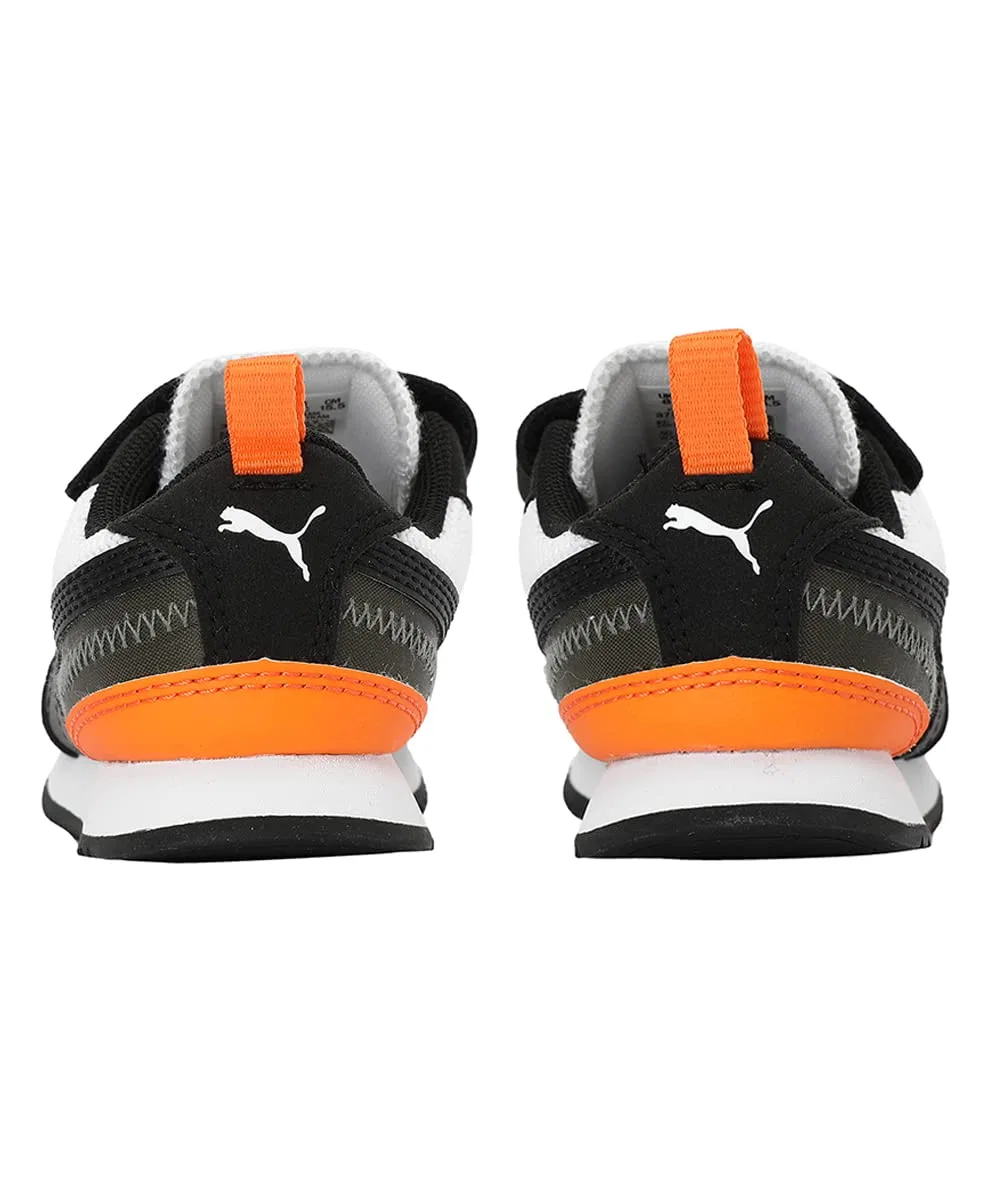 Детские кроссовки для мальчиков с липучками PUMA R78 V Inf PUMA White PUMA Black Vibrant Orange — фото 4