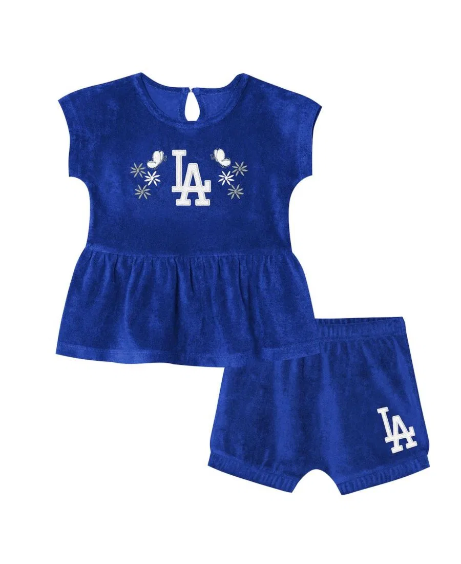 Комплект из топа и шорт с вышивкой Los Angeles Dodgers Outerstuff, Royal