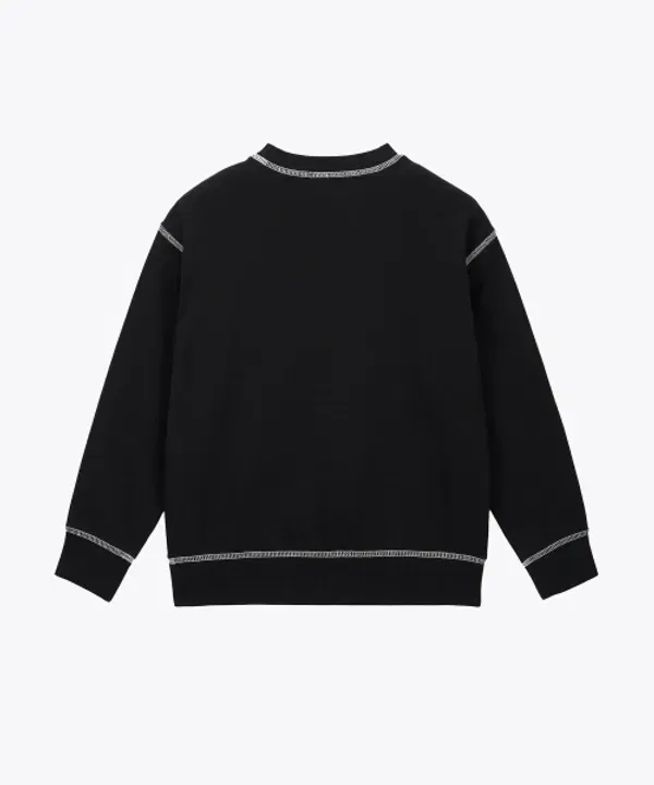 Спортивная кофта с контрастной отделкой, Musinsa Standard Kids, черный — фото 4