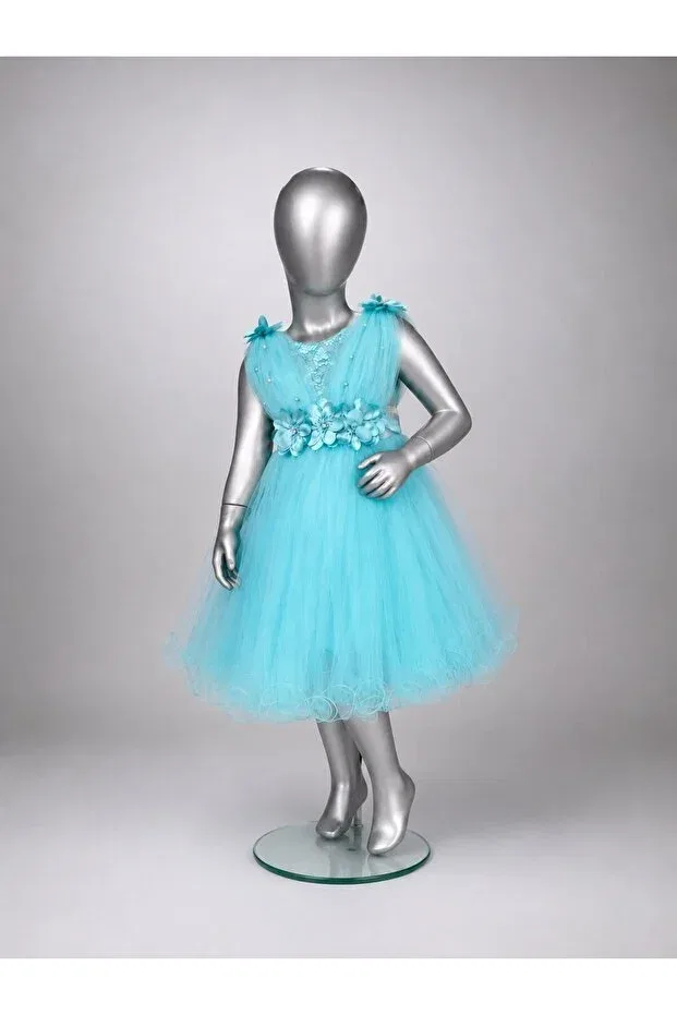 Детское платье для девочек с многослойной юбкой из фатина Jannock, Turquoise