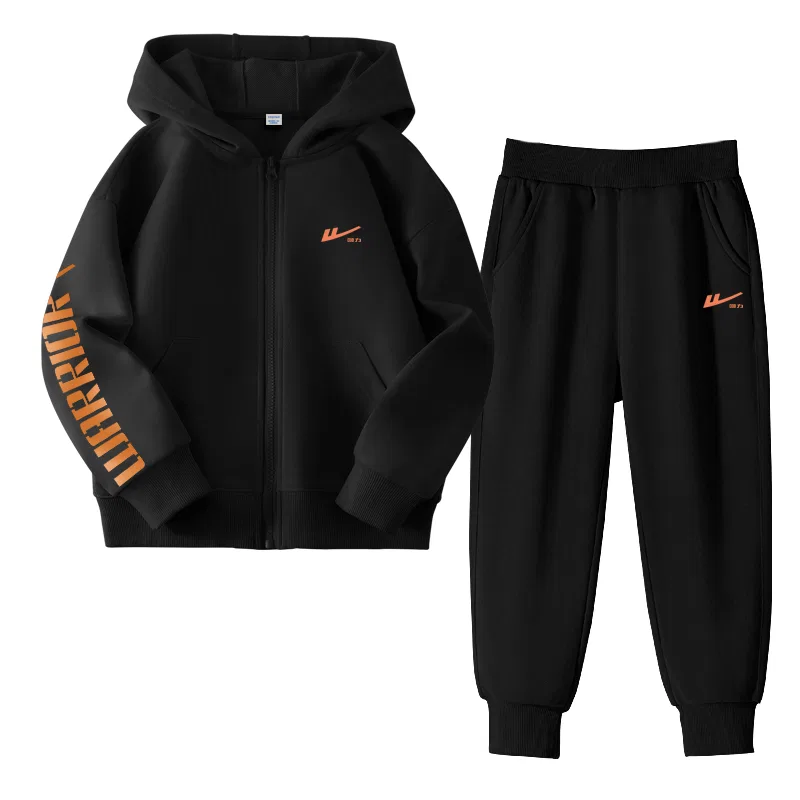 Детский спортивный костюм для мальчиков с принтом, Black/H Orange Label Right Sleeve K+H Orange Red Label Silicone K, WARRIOR
