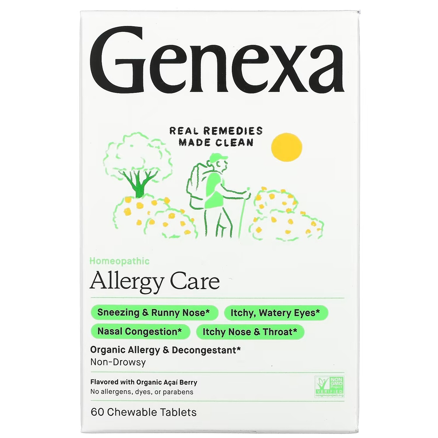 

Средство от Аллергии и Отеков Genexa Allergy Care, ягоды асаи, 60 жевательных таблеток